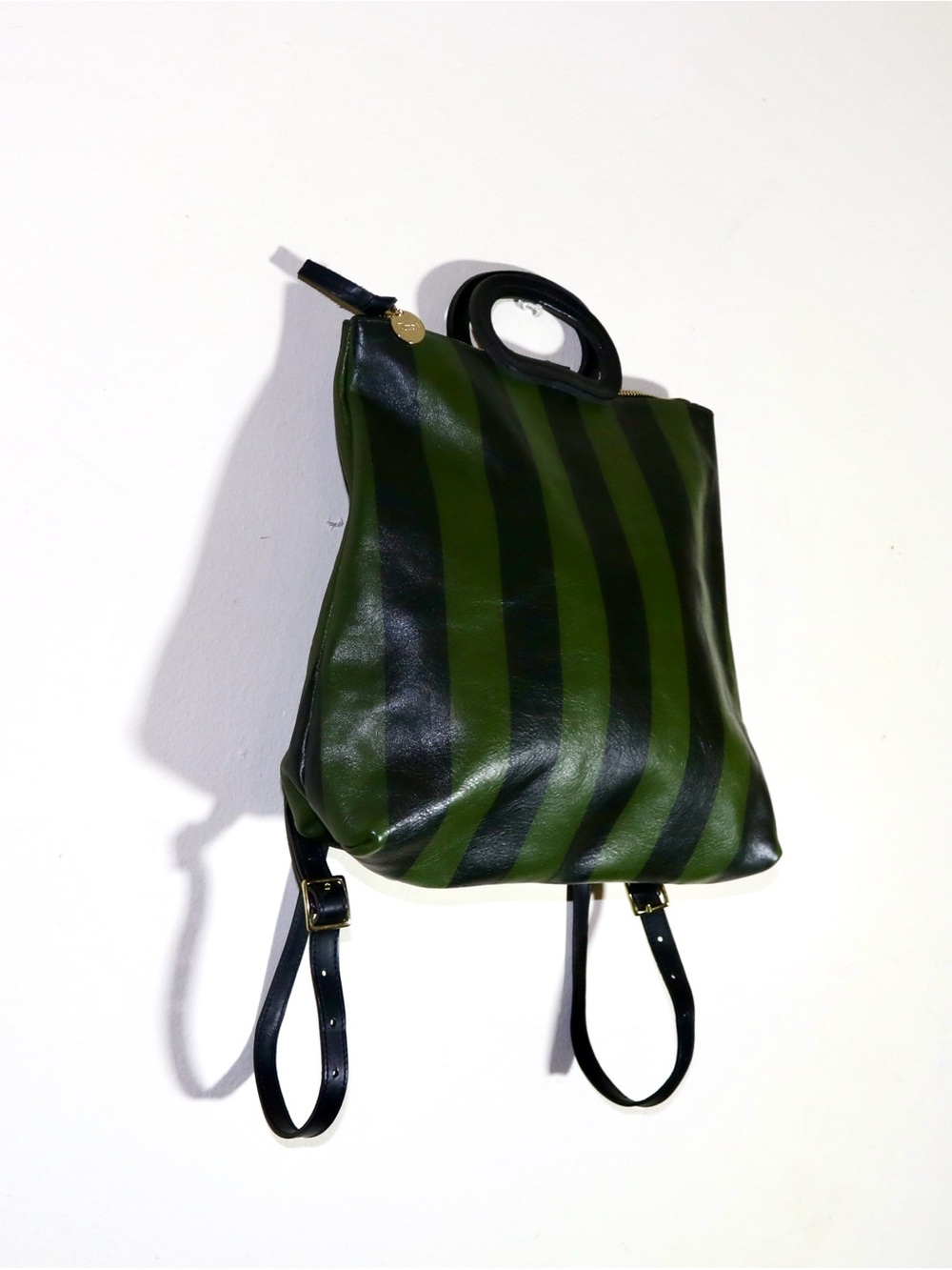 Clare V. Marcelle Backpack in Black Fern Stripe - Picture 5 of 14